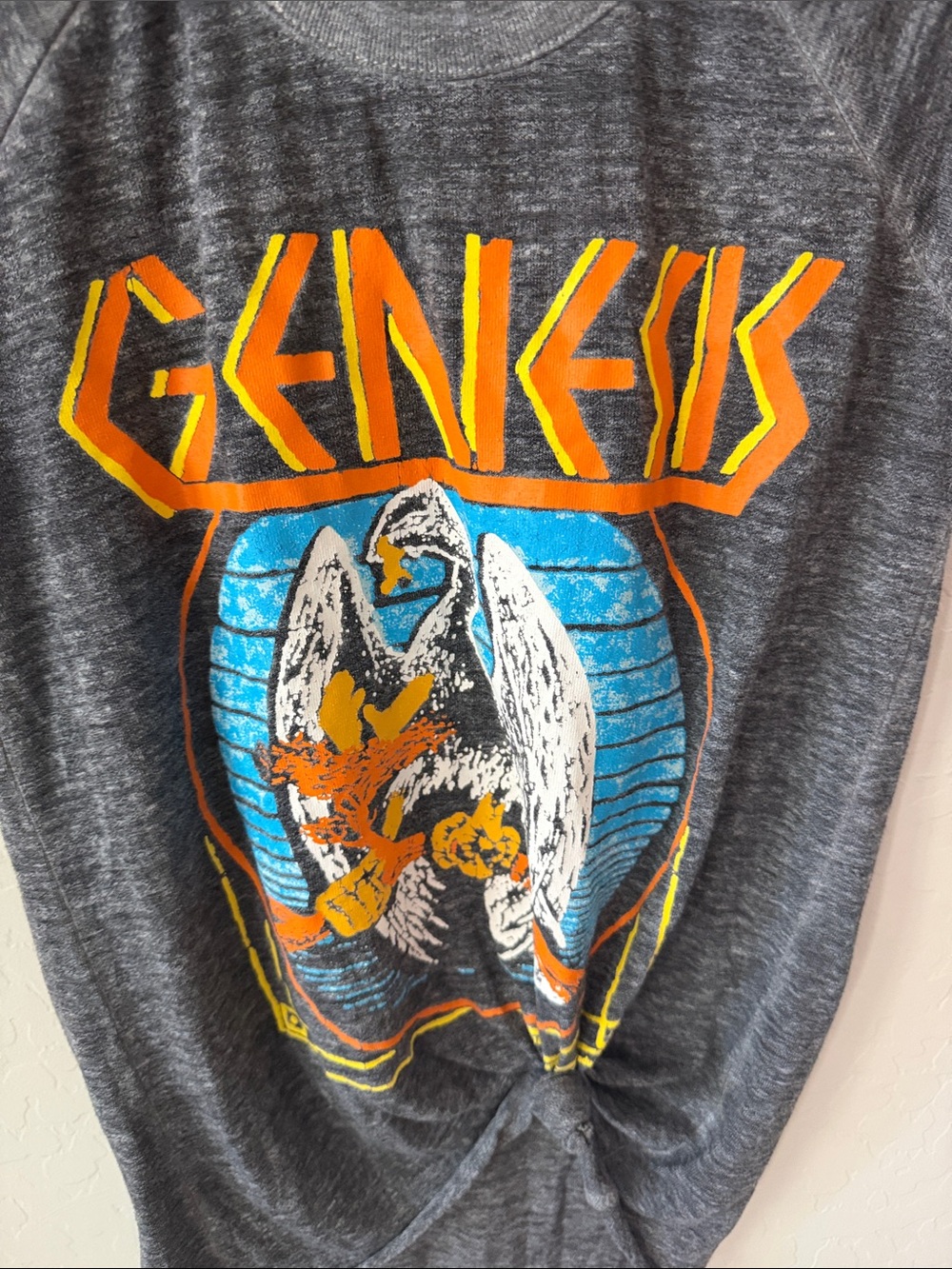 Chaser Charcoal Genesis Graphic Cold-Shoulder Tee with Front Knot - Picture 4 of 4